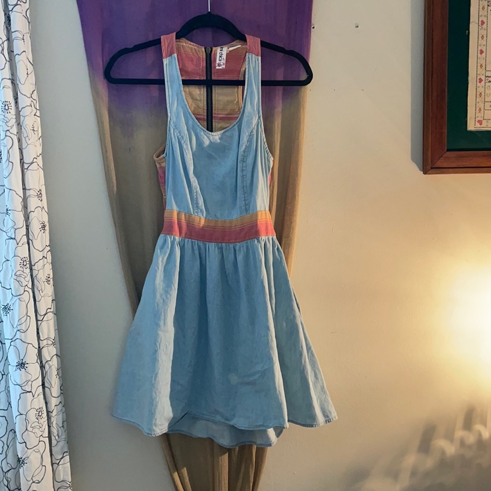 Jean dress with open back and POCKETS!